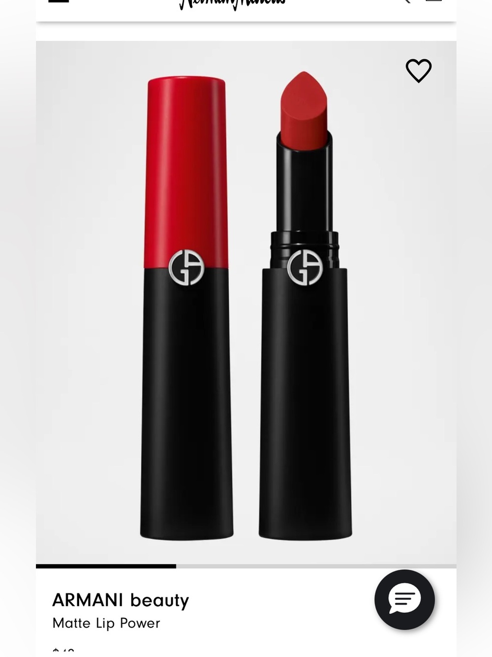 NWT Armani Beauty Matte Lip Power - 603 (Red)